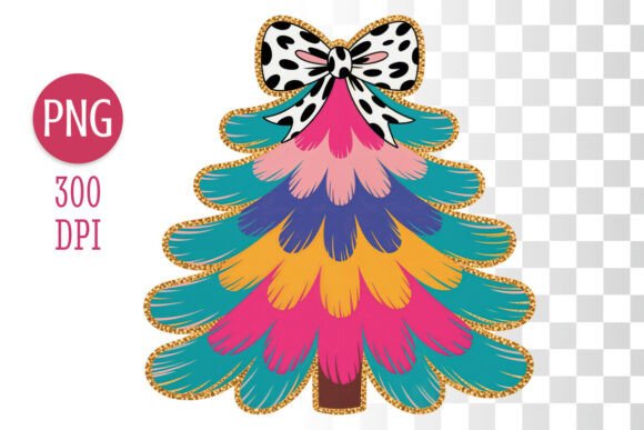 Colorful Boho Christmas Tree PNG