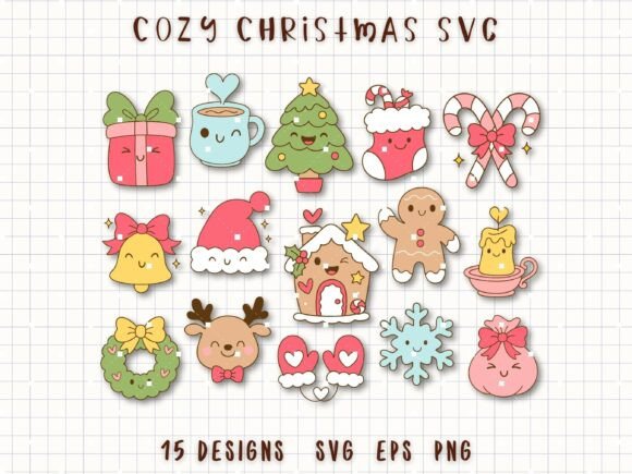 Cozy Christmas SVG Cute Holiday Clipart