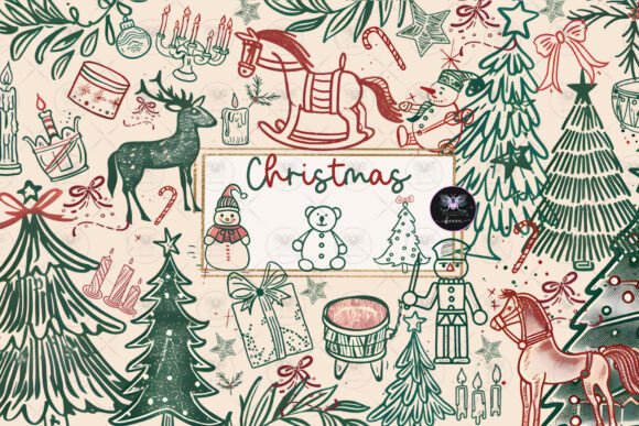 Enhance Your Holiday Designs with Christmas Hand Drawn Whimsical Clipart