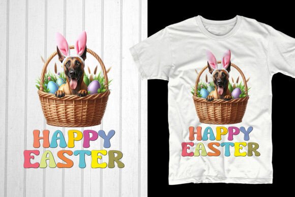 Happy Easter. Malinois Dog