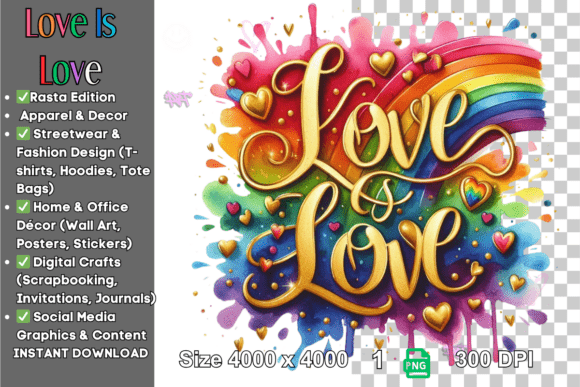 Love Is Love PNG Pride Rainbow Splash: A Vibrant Addition to Your Creative Workflow