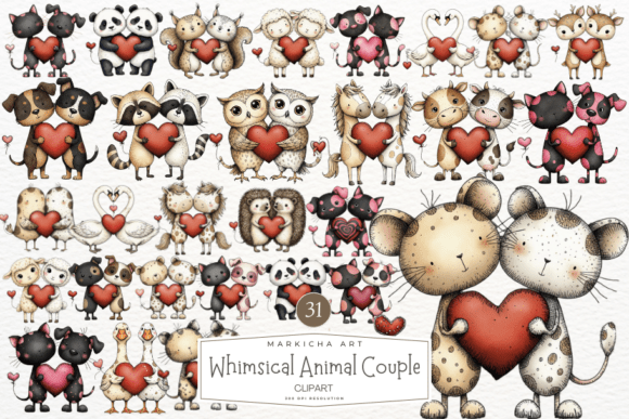 Strategic Design Decisions: Leveraging Whimsical Animals Couple Clipart for Brand Growth