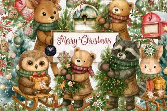 Winter Forest Animals Clipart for Creative Projects